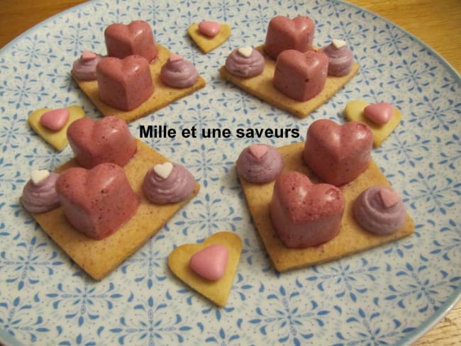 Bouchée petit coeur cassis, pour la Saint Valentin