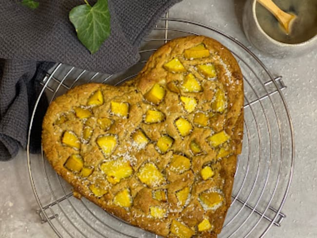 Blondie à la Mangue Fraîche et au Chocolat Blanc