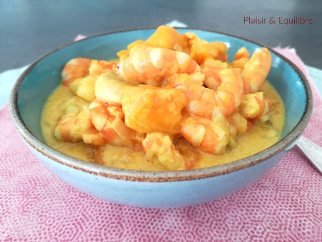 Curry de crevettes, mangue et banane