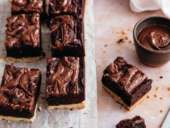 Shortbread Brownie à la pâte à tartiner