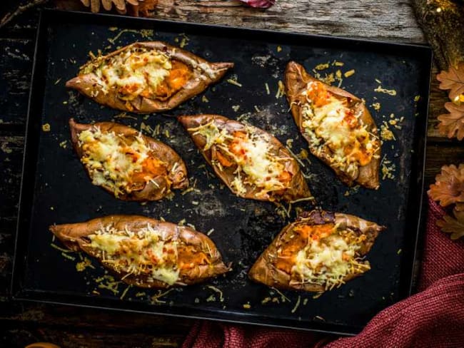 Fondants de patates douces au romarin, à l’ail et au piment