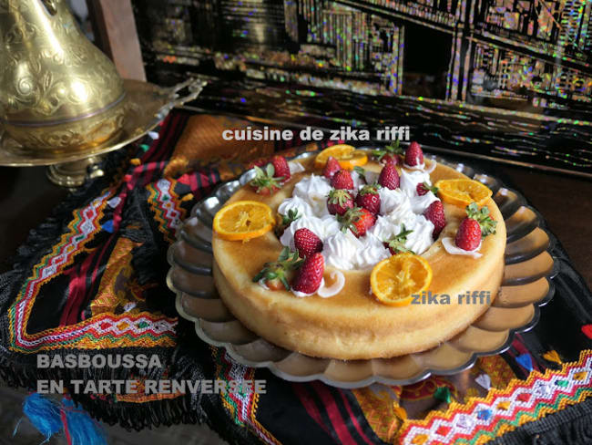 Basboussa aux amandes chantilly et fraise