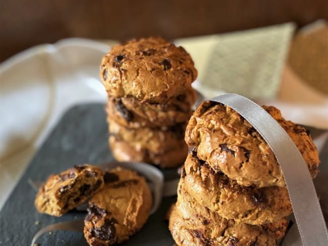 Cookies aux flocons d’avoine, beurre de cacahuètes et chocolat