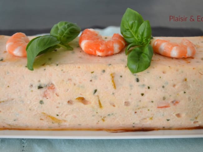 Terrine de saumon aux crevettes et à la mangue