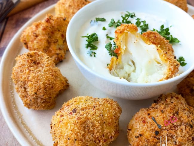 Nuggets de chou-fleur croustillant au parmesan et chorizo