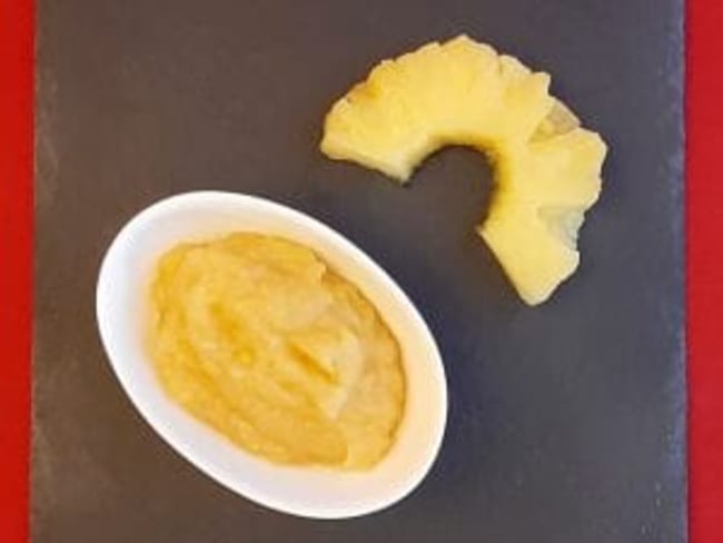 Compote ananas et pomme choupette. Une recette à base de fruits frais.