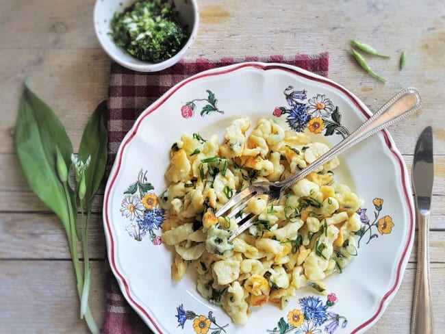 Späetzle au fromage blanc et à l’ail des ours