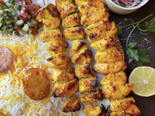 Joojeh Kabab : les brochettes de poulet à l'iranienne