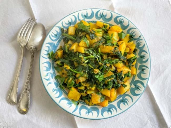 Aloo palak : des pommes de terre aux épinards