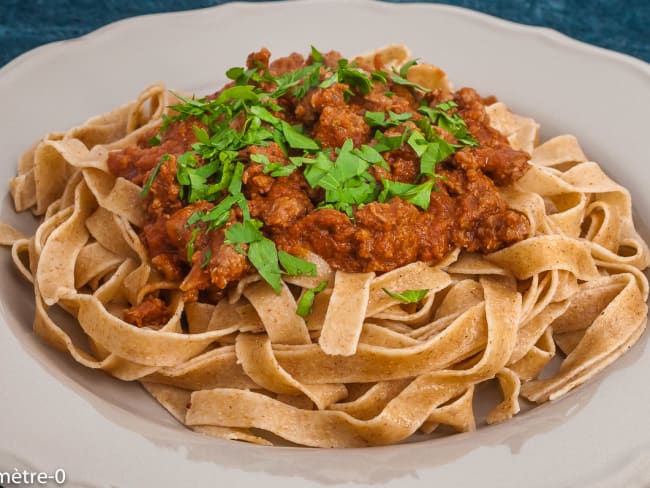 Tagliatelles au bœuf, type bolognaise