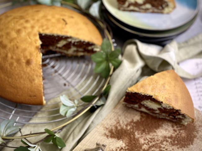 Gâteau marbré façon tigré