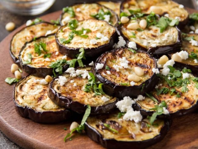 Aubergines et feta rôties au four