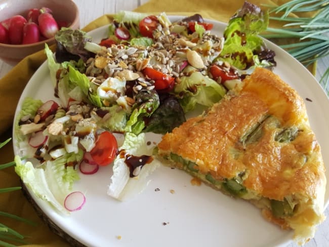 Quiche printanière aux asperges, cancoillotte et comté