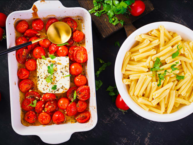 Feta tomates cerises rôties