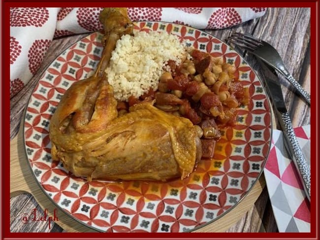 Cuisses de poulet aux pois chiches et tomates au Cookéo