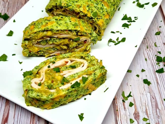 Roulé de brocoli au poulet et guacamole