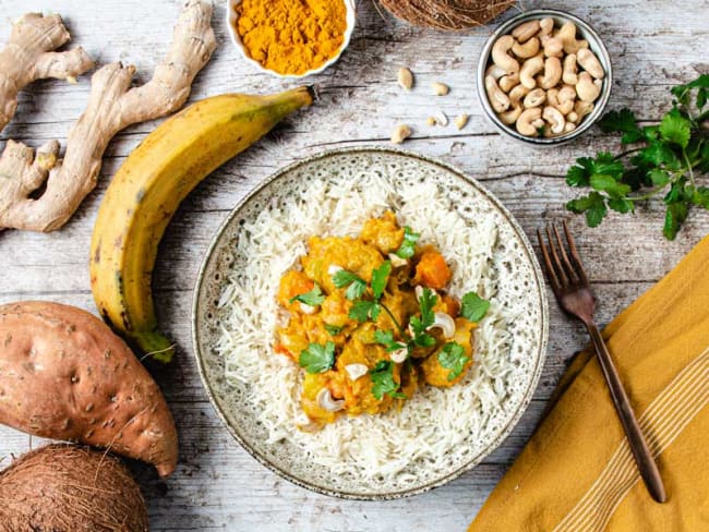 Curry à la banane plantain