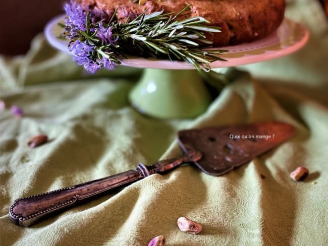 Gâteau pistache et citron au romarin d'après une recette de Sabrina Ghayour