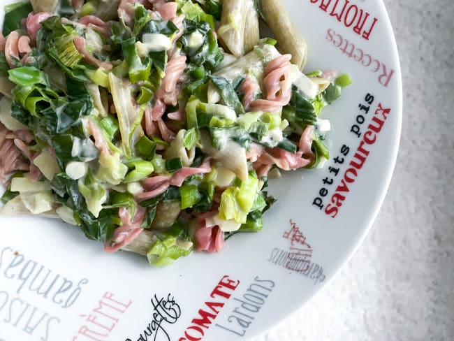 Pasta crémeuses aux poireaux protéinés