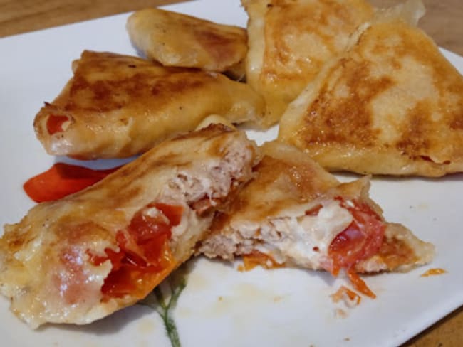 Samoussas faciles au thon, tomates et mozzarella