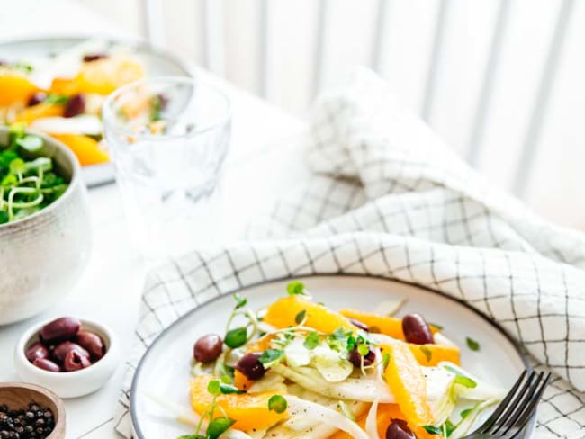 Salade de fenouil et orange aux olives