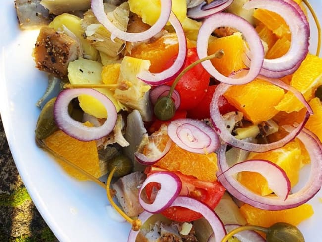 Salade de maquereau fumé au poivre