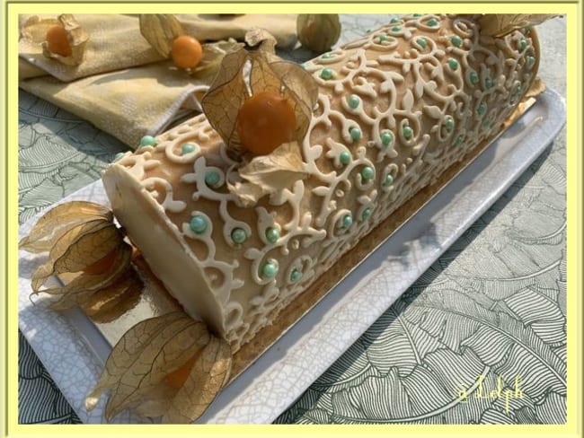 Bûche aux fruits de la passion pour la fête des mères