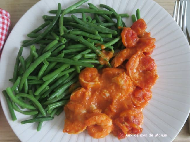 Blanquette de crevettes à la sauce tomates et carottes