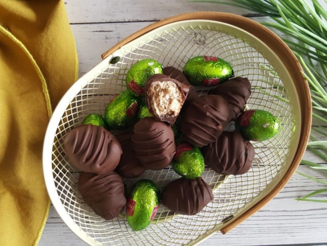 Oeufs fourrés à la cookie dough vegan