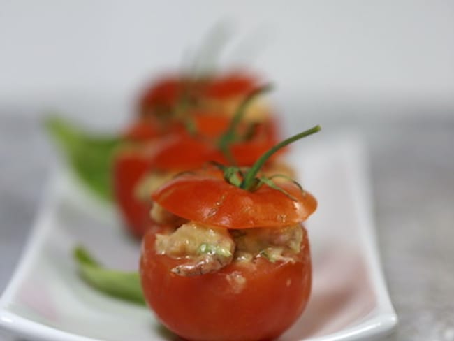 tomates farcies aux crevettes grises