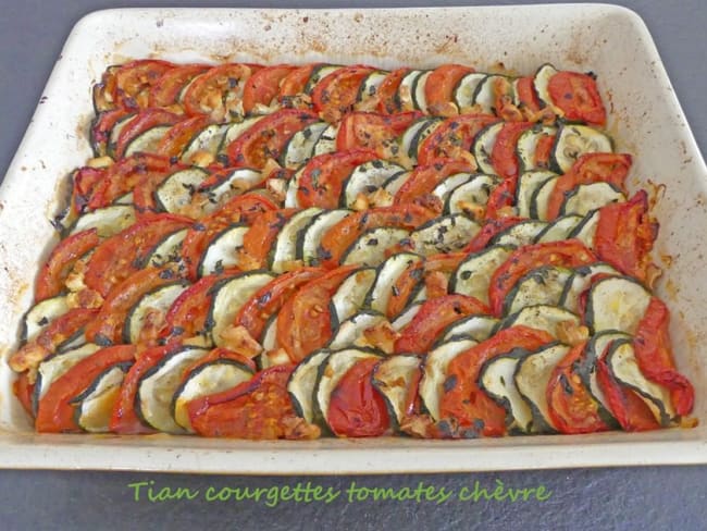 Tian courgettes tomates chèvre