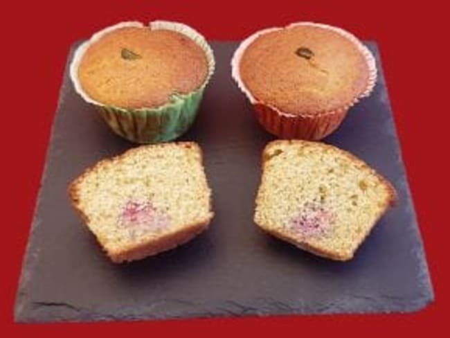 Muffins framboises pistache