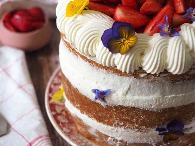 Naked Cake Fraise sans lactose