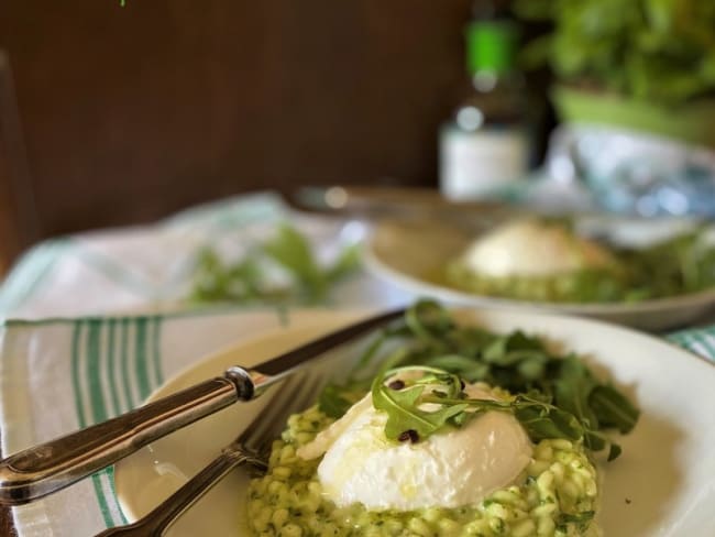 Risotto roquette et mozzarella