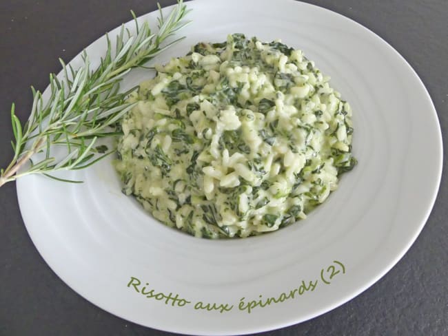 Risotto aux épinards (riz arborio)