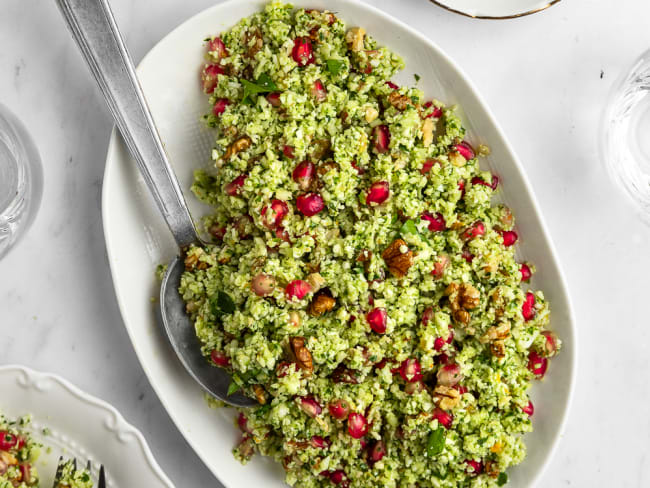 Salade de riz de chou-fleur et vinaigrette à l'orange