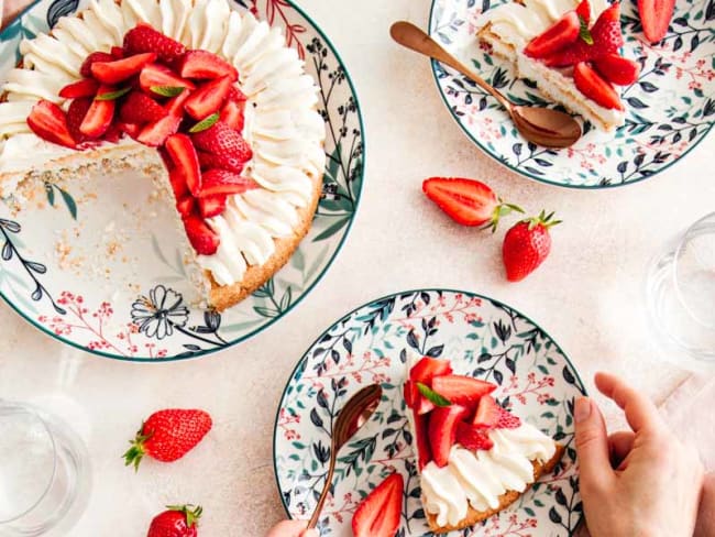 Gâteau sans gluten coco et fraises