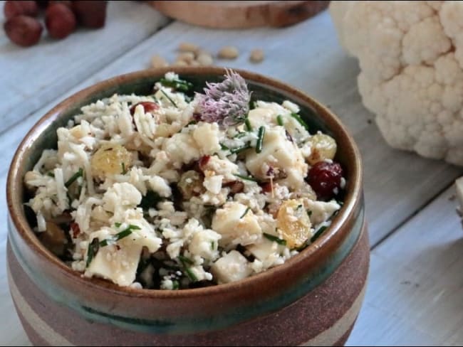 Taboulé de chou-fleur aux fruits secs