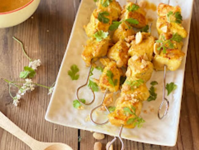 Brochettes de poulet satay