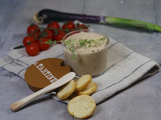 Tartinade apéritive de sardine fromage frais tomate et oignon rouge