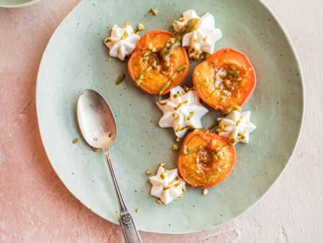 Recette rapide d'abricots rôtis, fleur d'oranger et pistache