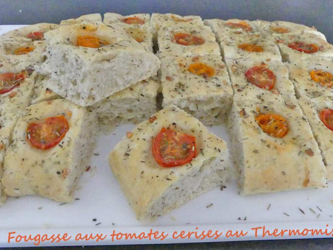 Fougasse aux tomates cerises réalisée au Thermomix