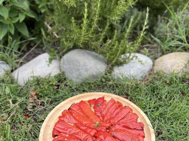 Tatin de poivrons rouges et fromage de chèvre