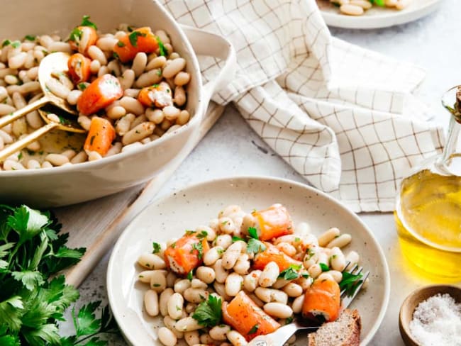 Salade de haricots tarbais à la truite fumée