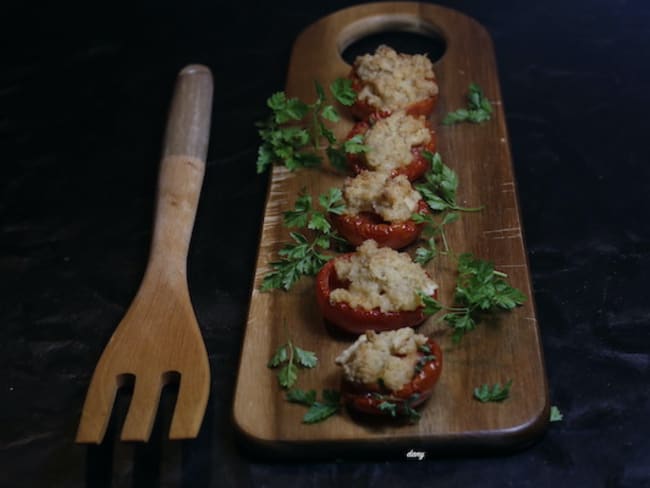 Tomates en crumble de chèvre