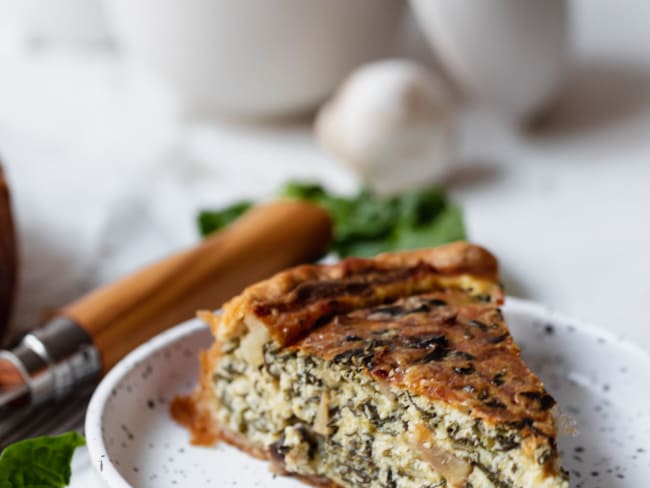 Quiche épinards et champignons