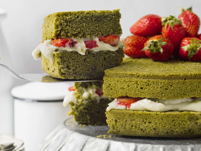 Gâteau vegan au thé matcha