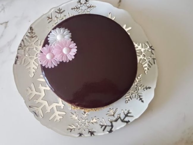 Entremets mousse chocolat-caramel