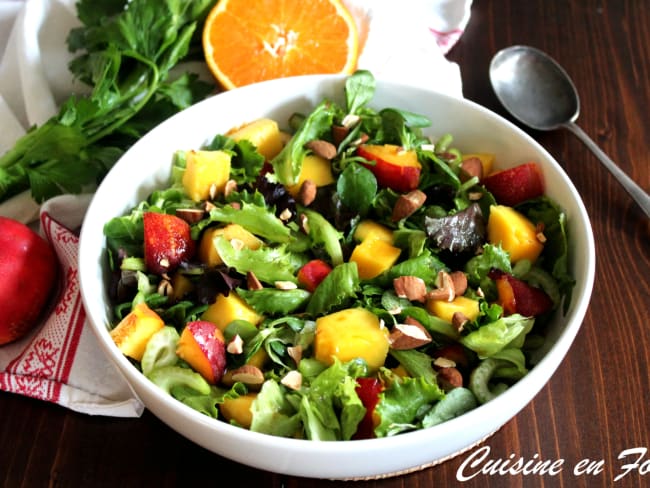 Salade nectarine et mangue