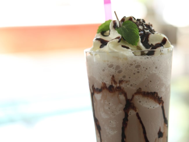 Milk Shake chocolat, crème glacée à la vanille